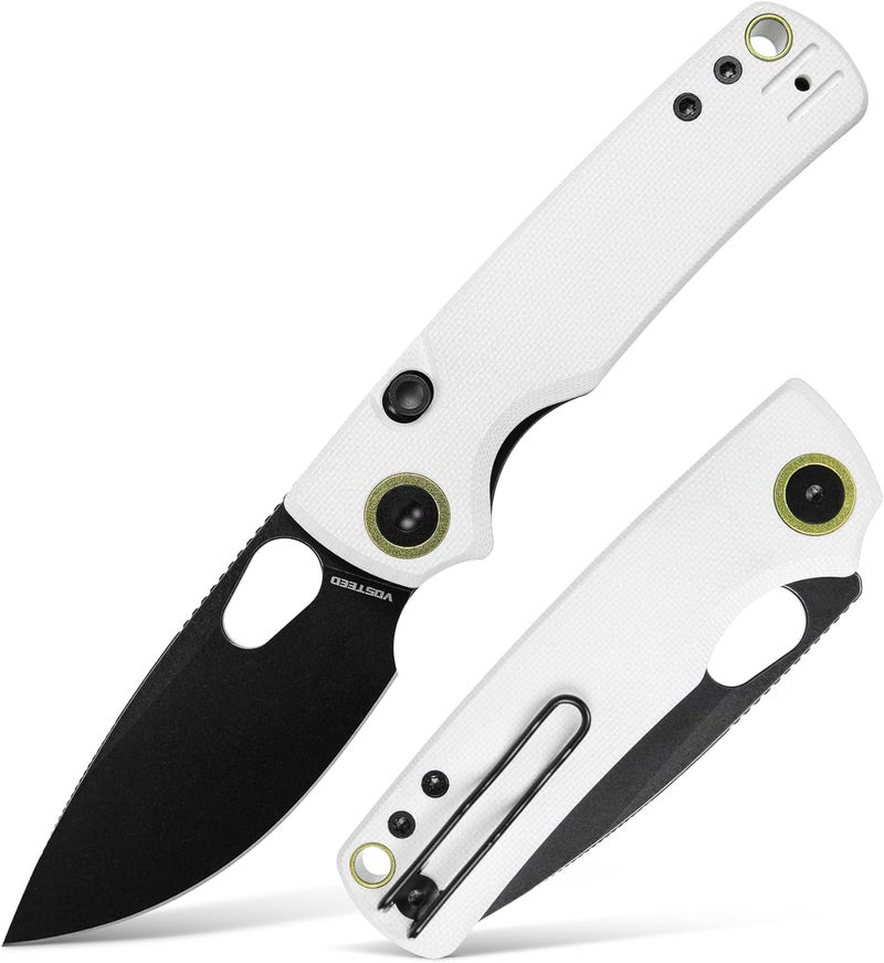Vosteed Porcupine EDC Knife, Folding Pocket knife for Men & Women, 2.99 Inch 14C28N Steel Wider Blade, Thumb hole, G10 Handle Top Liner Lock Knives for Camping Outdoor - A2606 - Image 1